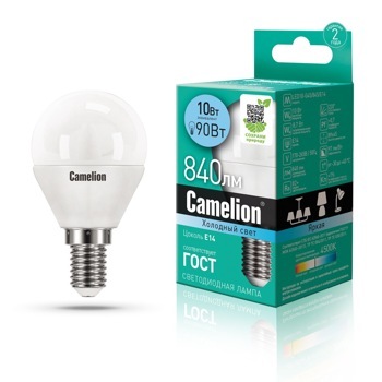 Camelion LED10-G45/845/E14 (Эл.лампа светодиодная 10Вт 220В)