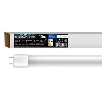 Ergolux LED-Т8-60-10W-G13-6K серия PRO (Эл.лампа светодиодная Т8 10Вт G13 6500К 600 мм 172-265В)